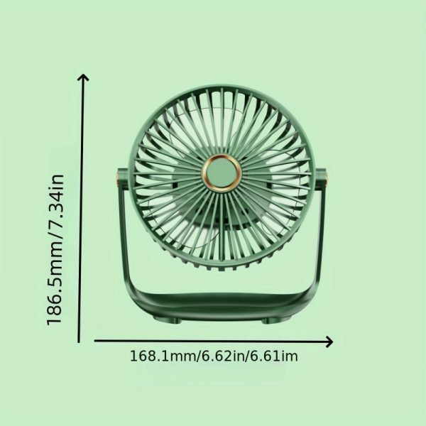 Portable Mini Desk Fan, Quiet USB-Rechargeable Handheld Fan With Powerful Airflow, Long Battery Life, Ambient Light, For Office Desk, Camping, Travel ?C Essential For Dorm Room & Apartment