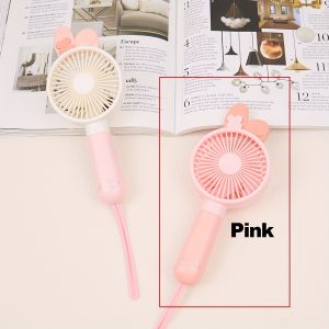 Mini USB Rechargeable Fan with Adjustable Speed, 3-Speed Portable Wind Fan with Cute Animal Design, Rabbit Ear Shape