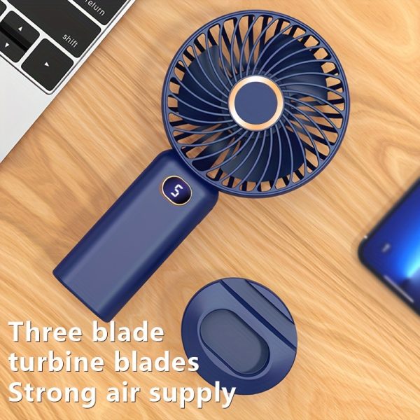 1pc Portable Handheld Folding Fan, USB Rechargeable Mini Personal Fan, Ideal For Outdoor Office Classroom Air Cooling Accessory