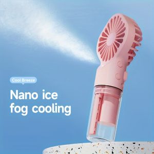 Portable Misting Fan, Rechargeable Handheld Spray Fan, Mini Facial Steamer, Essential For Home Travel In Summer