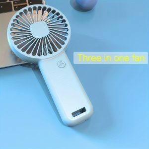 Portable USB Charging Fan, Mini Fan With 3 Speed Settings And Phone Holder, Ideal For Desk And Watching Videos