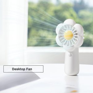 1pc Mini Handheld Lightweight Fan, Battery Operated Small Personal Portable Fan, 3-Speed Adjustable USB Rechargeable Small Flower Design Cute Fan For Home Outdoor Travel