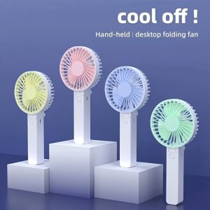 Portable Hand Held Fan, 3Speeds, Protable Fan, Mini Personal Fan Foldable Mini Fan With 3 Speed Desk Fan, USB Rechargeable Hand Held Fan, For Lash Small Fan For Outdoor Travel Office, Hiking Fishing Camping Fan