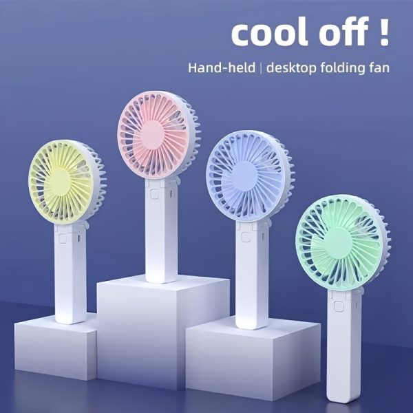 Portable Hand Held Fan, 3Speeds, Protable Fan, Mini Personal Fan Foldable Mini Fan With 3 Speed Desk Fan, USB Rechargeable Hand Held Fan, For Lash Small Fan For Outdoor Travel Office, Hiking Fishing Camping Fan