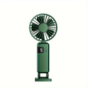 Portable Foldable Neck Fan, USB Rechargeable Silent Personal Handheld Fan, Digital Display With 5 Speed Settings, Lightweight And Quiet Operation For Travel & Outdoor Use