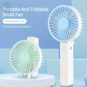 Handheld Portable Fan, Desk Fan, 3Speeds, 2IN1 Desktop & Handheld Fan, Mini Personal Air Cooler, Car Seat Fan, USB Rechargeable, 180?? Foldable Stand, Suitable For Use On Desks, Bike Treadmills, Camping, Travel, Office, Air Cooling