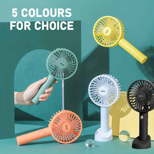 Portable Mini USB Fan, Rechargeable Handheld Fan With Adjustable Speeds, 3 Modes, Quiet Operation, Fashionable Simplistic Design For Office Desk And Outdoor Use, 4 W, High Power, Colour