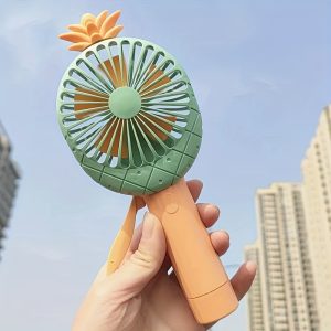 3pcs Cute Fruit Shaped Manual Press Fans, Portable Lightweight Mini Hand Fans, Personal Cooling For Travel & Outdoor Use